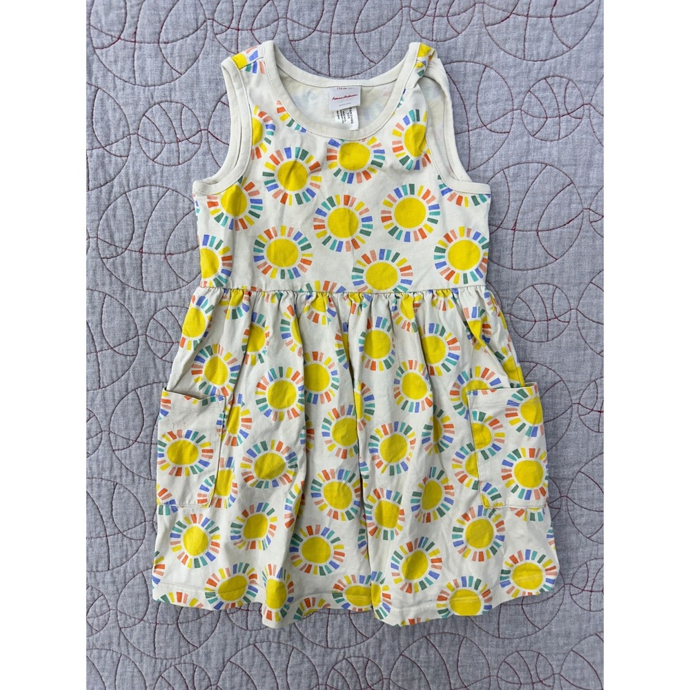 Hanna Andersson Play Dress Cream Sun‎ Rainbow / Girl's Size 5